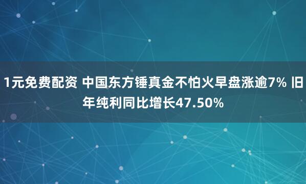 1元免费配资 中国东方锤真金不怕火早盘涨逾7% 旧年纯利同比增长47.50%